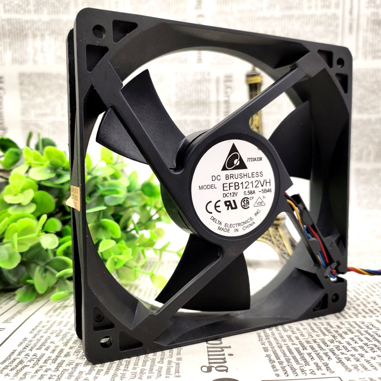 Original DELTA EFB1212VH Cooling Fan 12V 0.58A 6.96W 4wires EFB1212VH Fans